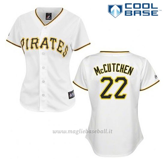 Maglia Baseball Uomo Pittsburgh Pirates Andrew Mccutchen 22 Bianco Cool Base